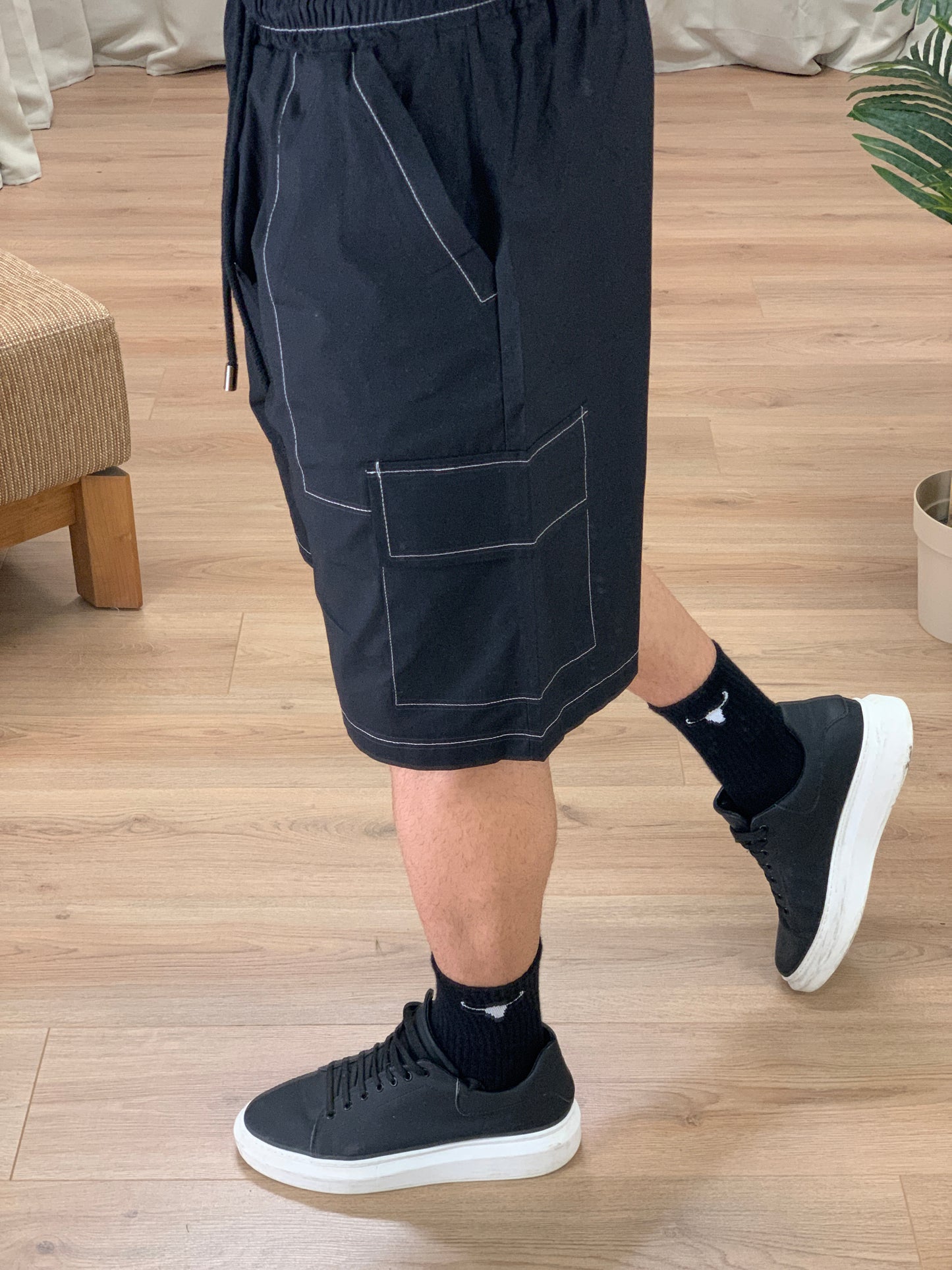 Completo Cayman Bermuda Cargo + Camicia col. Nero