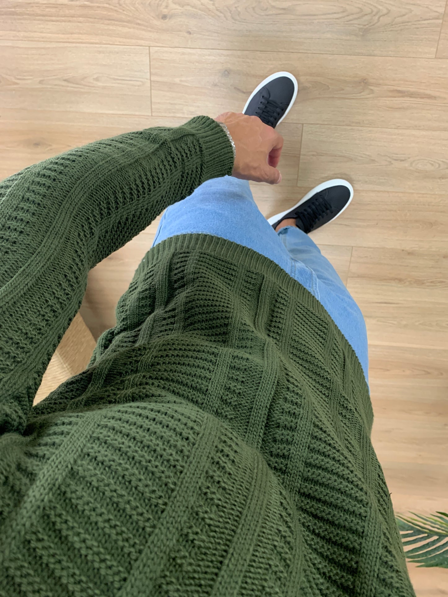 Maglioncino Primus con Trama Alternata col. Verde Militare
