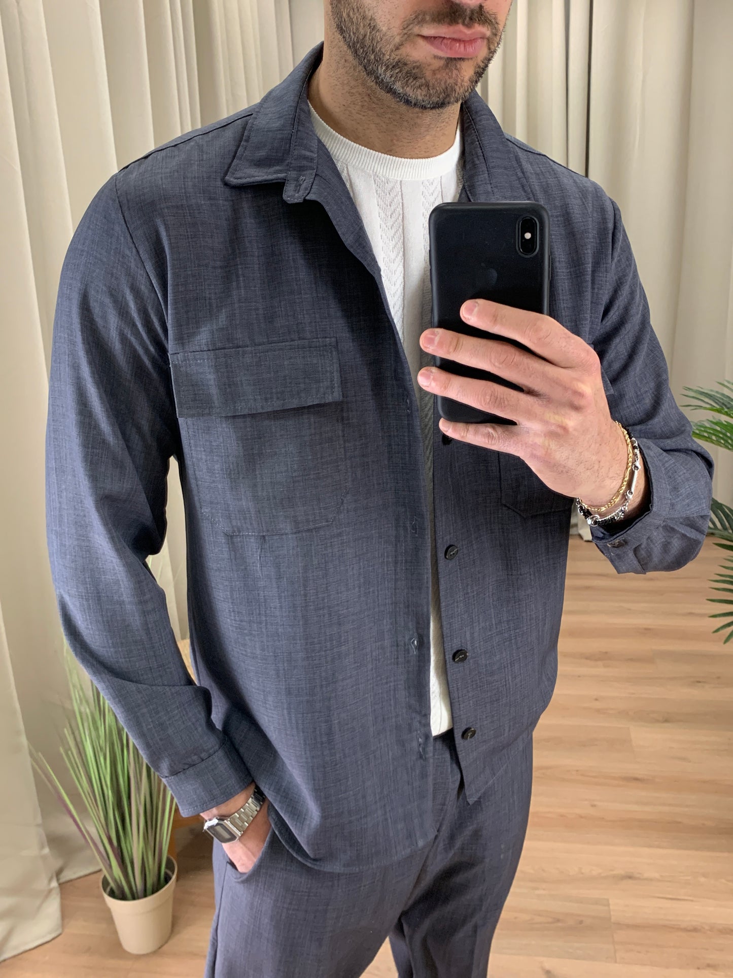 Completo Lock Pantalone + Camicia col. Antracite