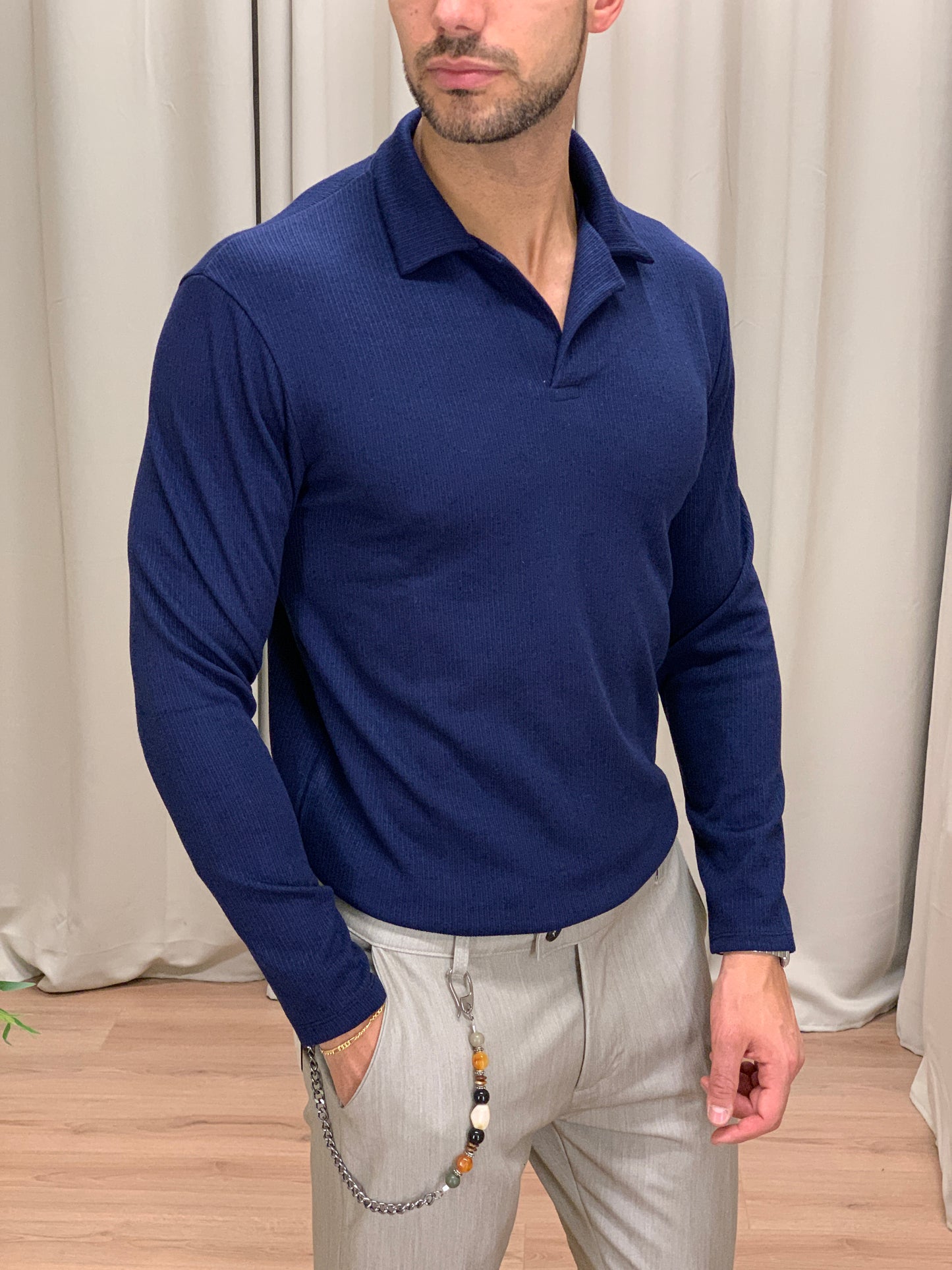 Maglia Zenith con Scollo a Polo col. Blu