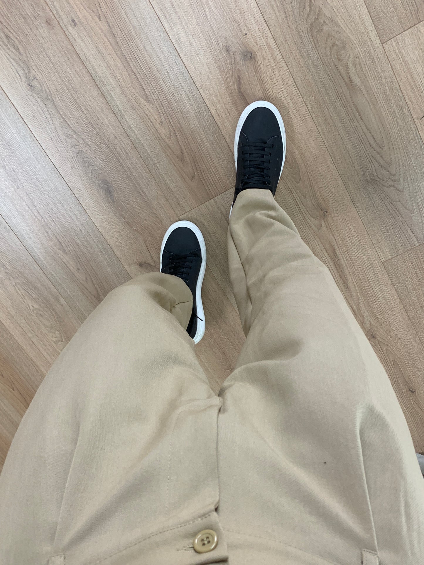 Pantalone Fashion Week con fondo ampio col. Beige