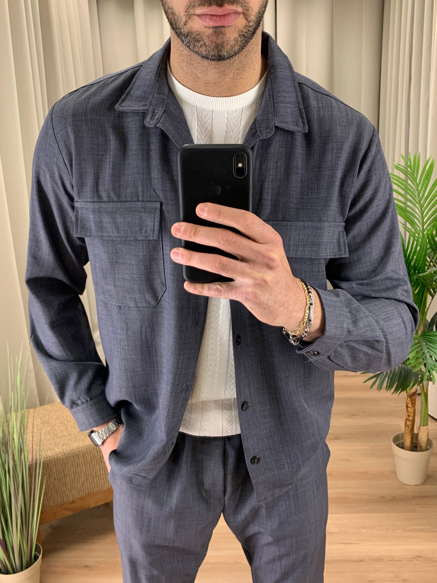 Completo Lock Pantalone + Camicia col. Antracite