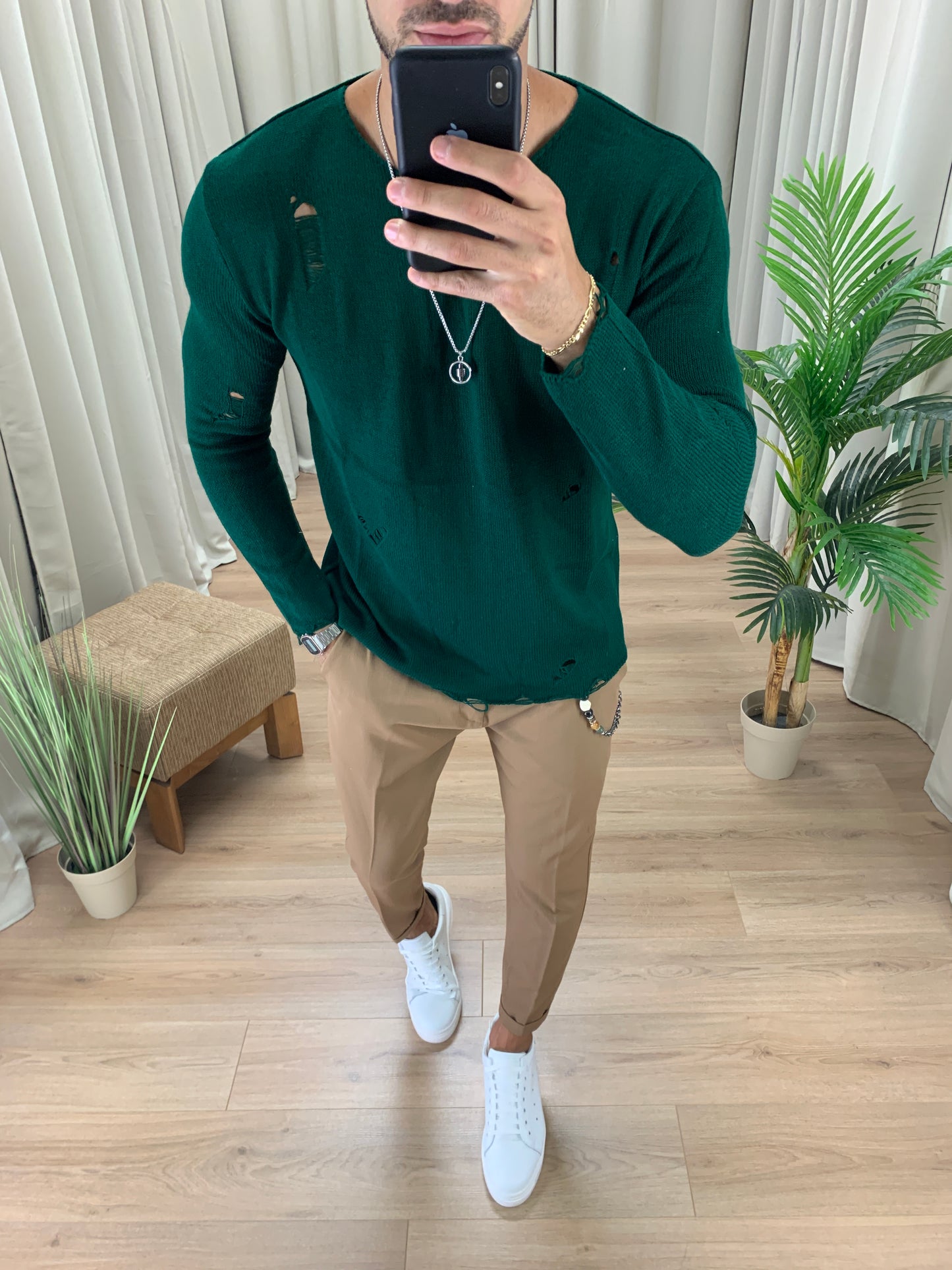 Pantalone Copenaghen ad un bottone col. Cammello