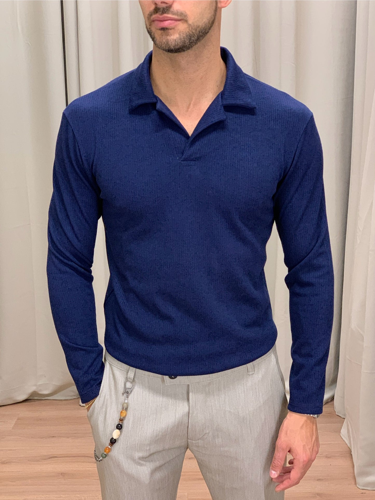 Maglia Zenith con Scollo a Polo col. Blu