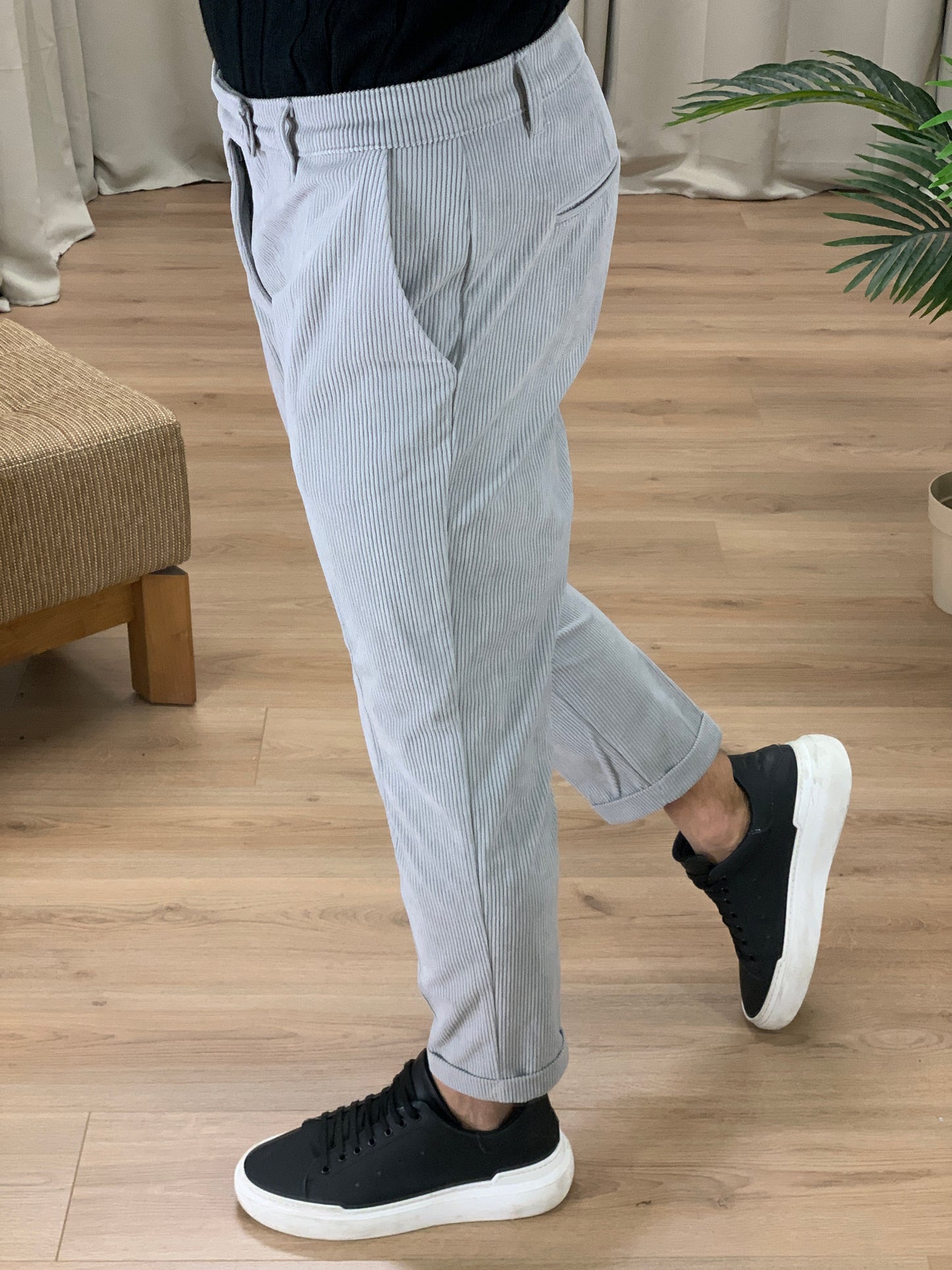 Pantalone MontBlanc in velluto a Costine col. Grigio