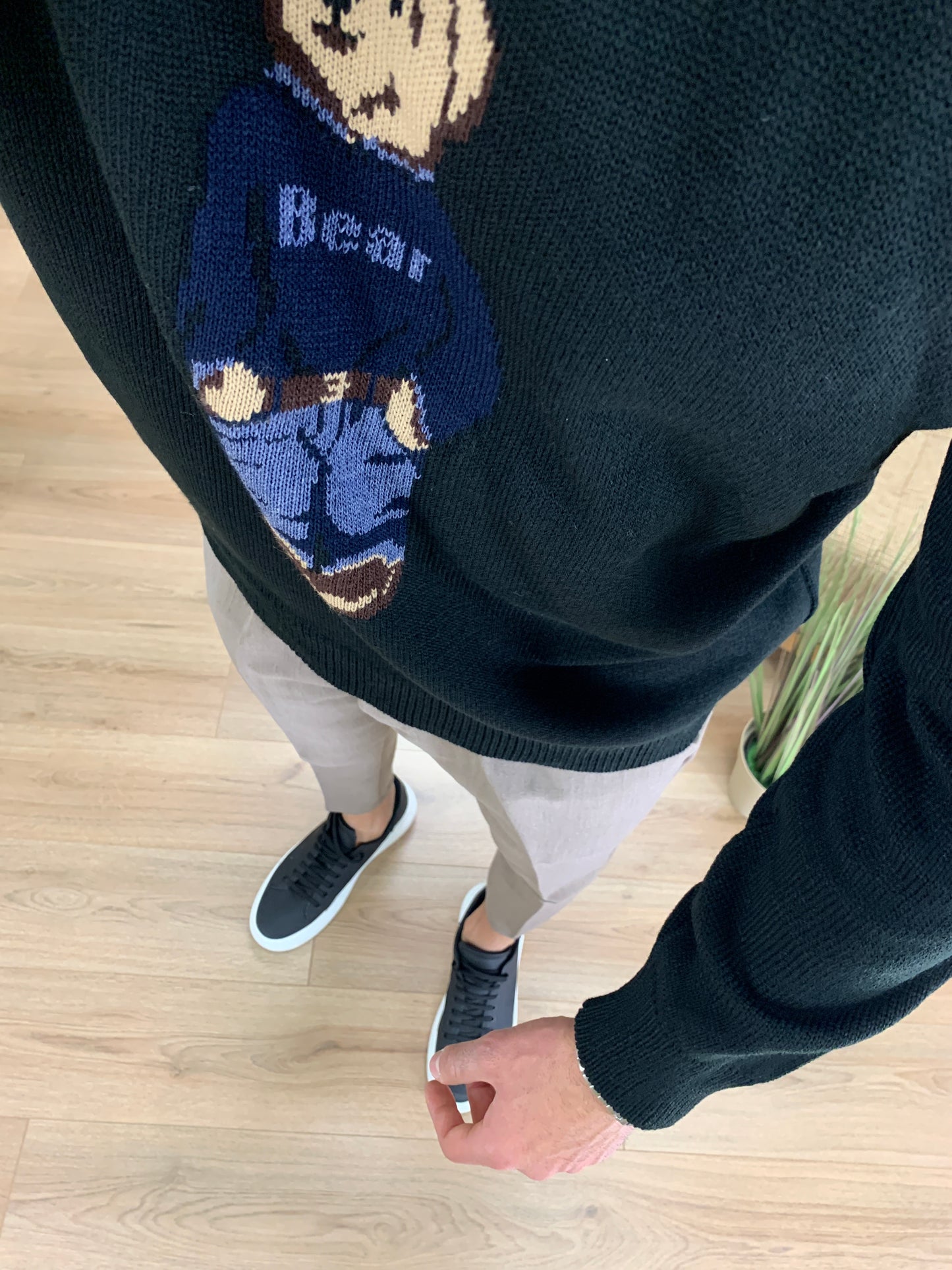 Maglioncino Ralf Bear con Fantasia col. Nero