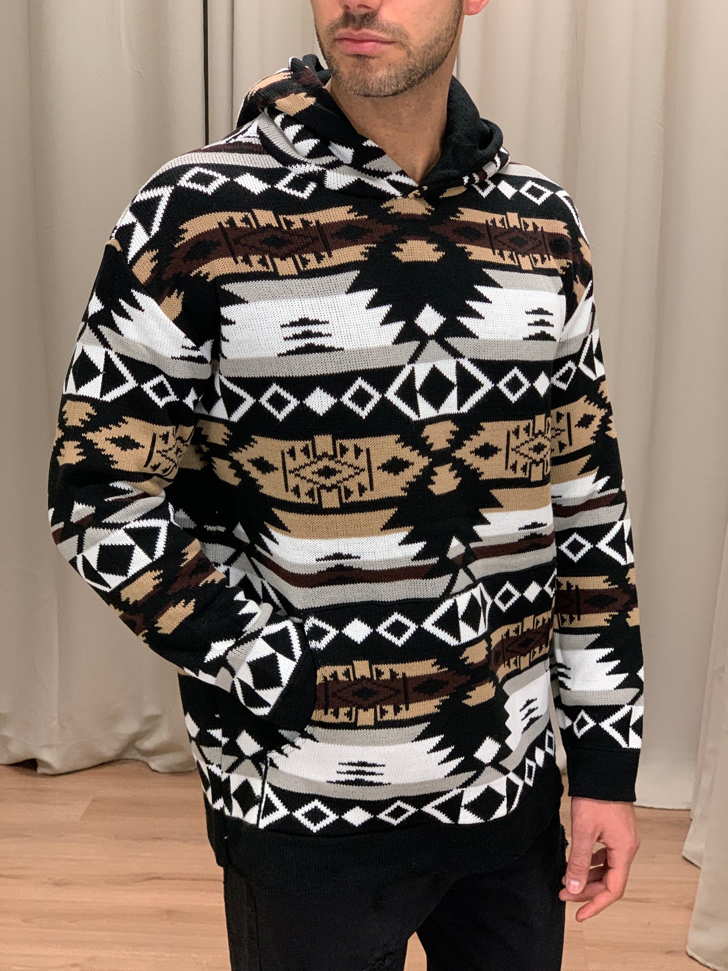 Maglia Fantasia Etnica Long Oversize col. Cammello