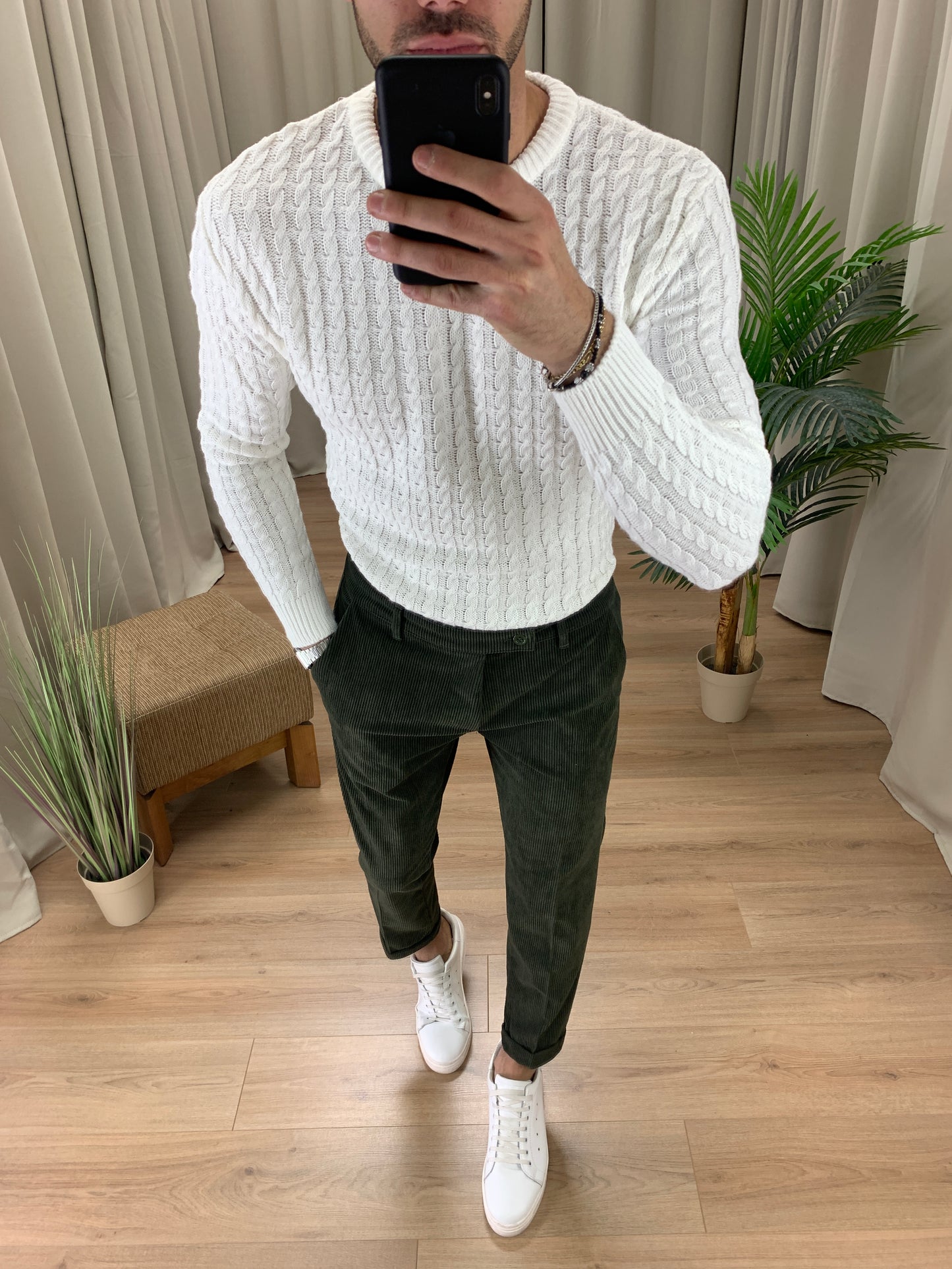 Pantalone MontBlanc in velluto a Costine col. Verde Militare
