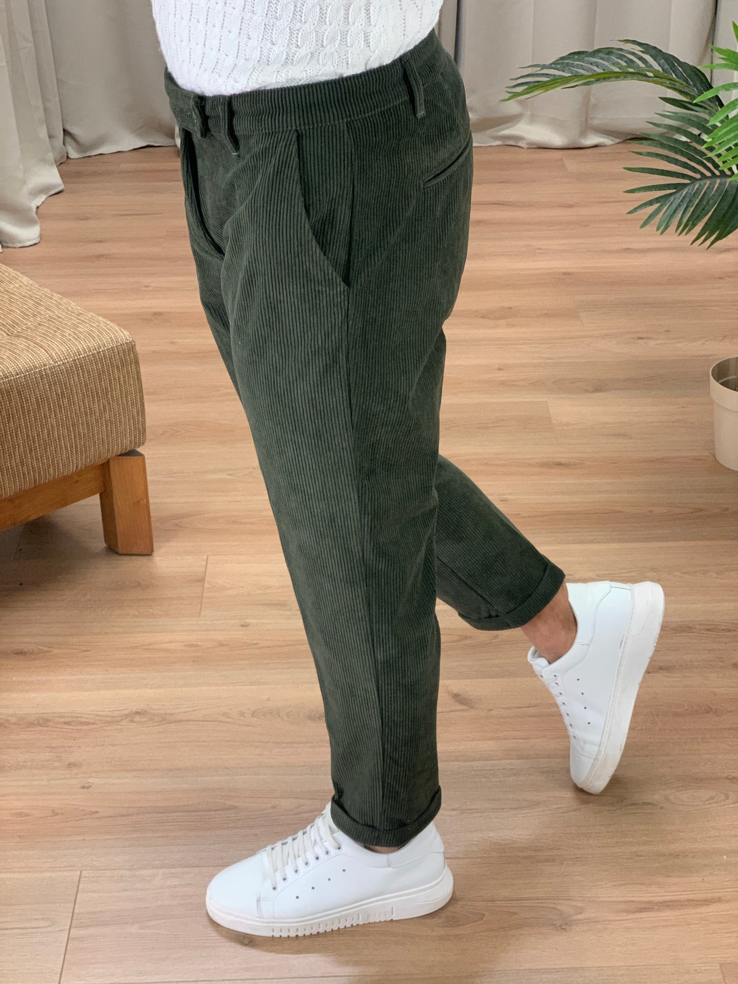 Pantalone MontBlanc in velluto a Costine col. Verde Militare