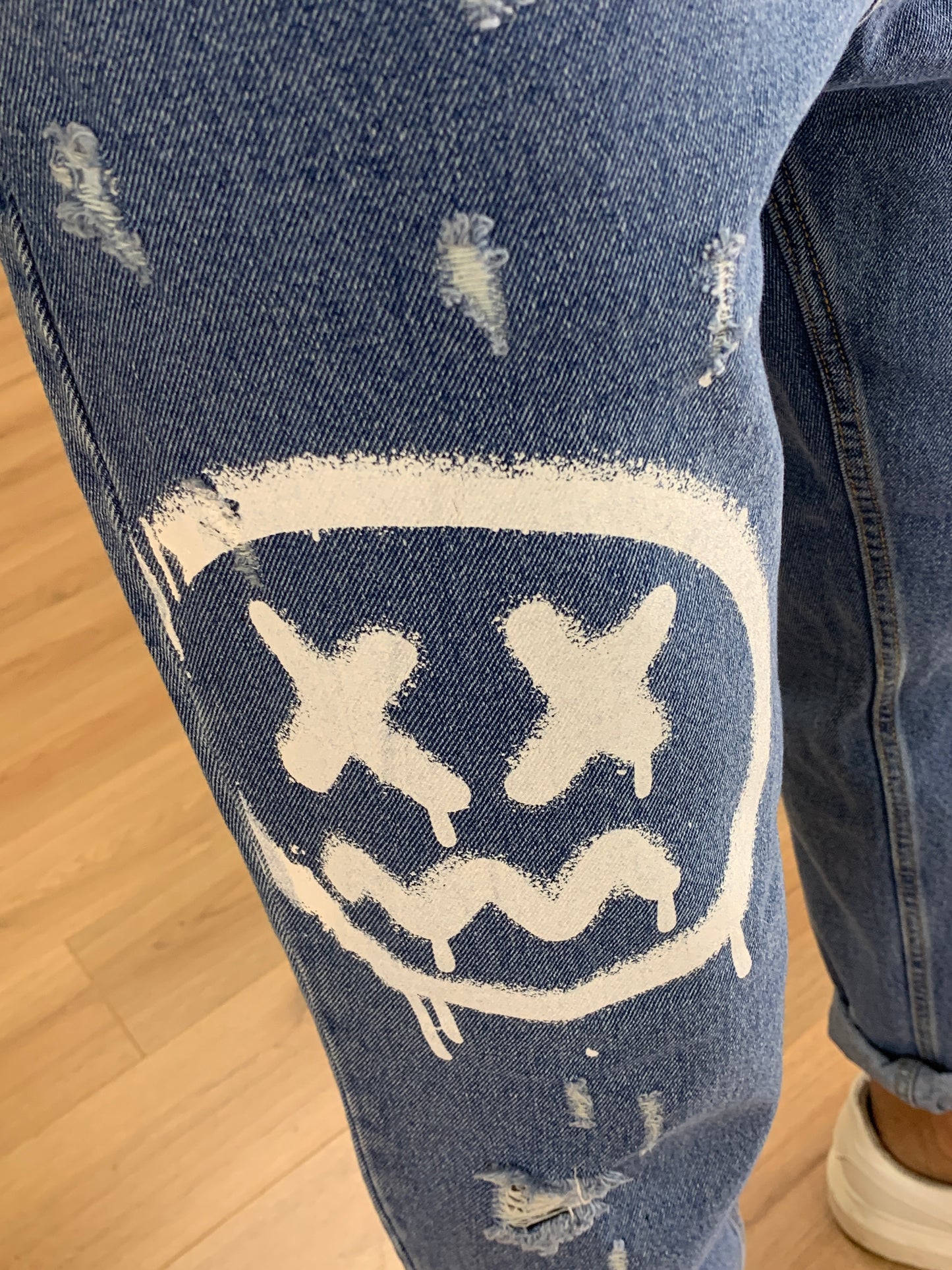 Jeans Stampa Orsetto con Bandana col. Denim