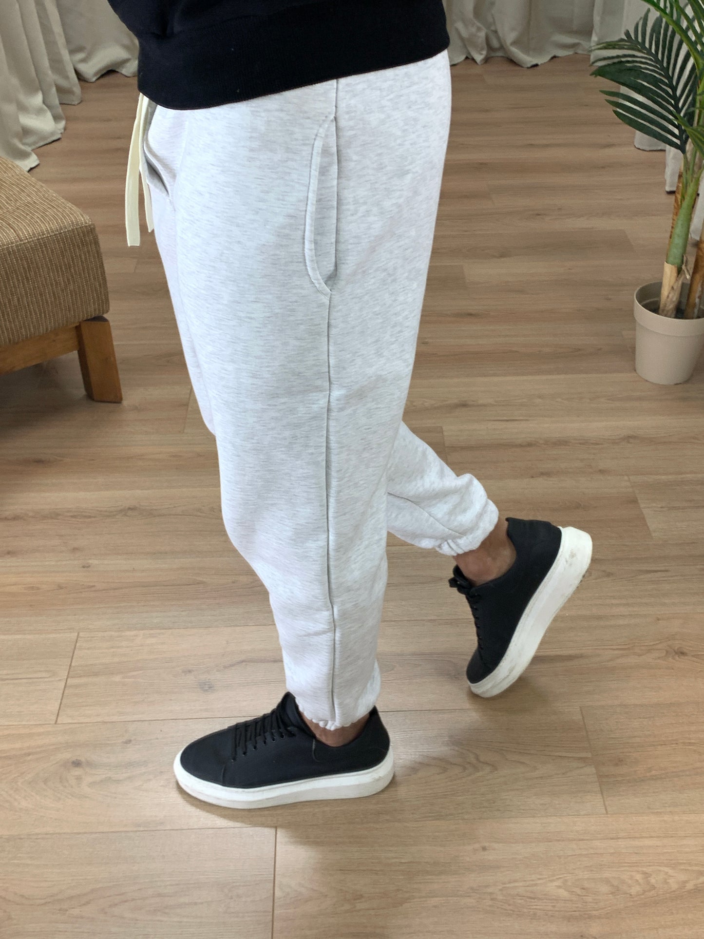 Pantalone Tuta basic Felpato col. Grigio