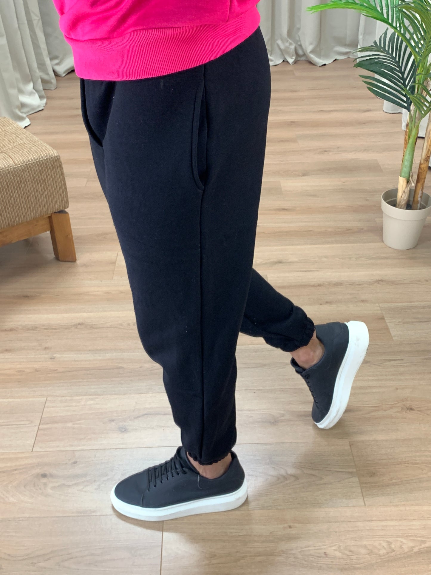 Pantalone Tuta basic Felpato col. Nero