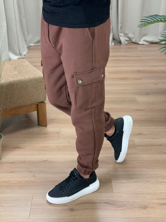 Pantalone Cargo Joe Felpato col. Marrone