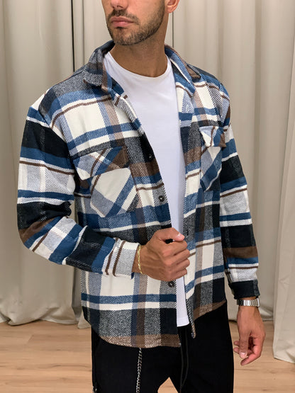 Giacca camicia Martyrious a quadri col. Marrone
