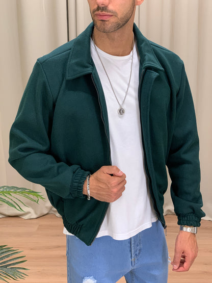 Giacca Bomber Yvan con Zip col. Verde Bosco