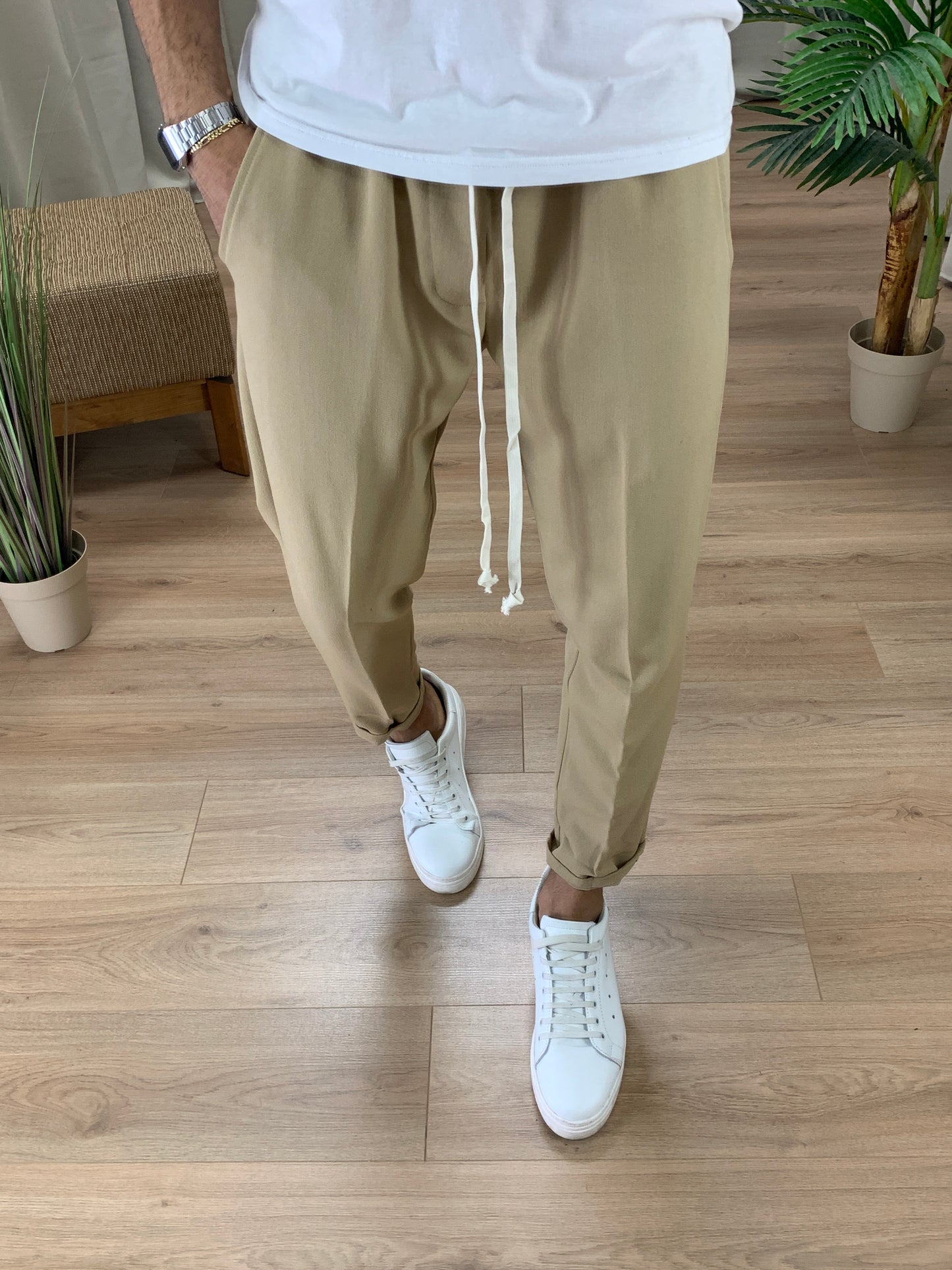 Pantalaccio Nirkus con Tasca a filo col. Beige