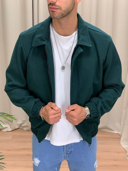 Giacca Bomber Yvan con Zip col. Verde Bosco