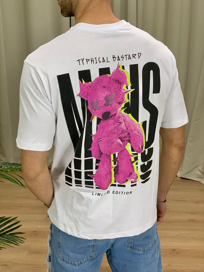 T-shirt Typhical Bear con Stampa col. Bianco