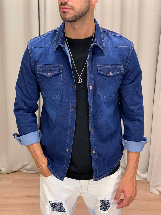 Camicia Swing di Jeans elasticizzata col. Denim