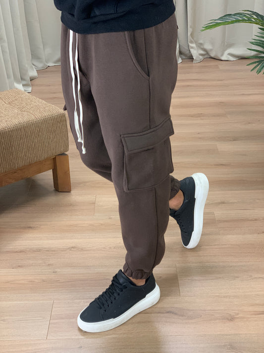 Pantalone Cargo Hipno Felpato col. Marrone