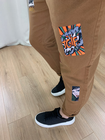 Jeans SheBam con Patch col. Tabacco