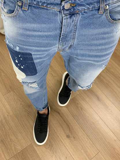 Jeans con Toppa Painted regular fit col. Denim