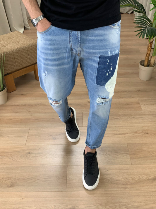 Jeans con Toppa Painted regular fit col. Denim