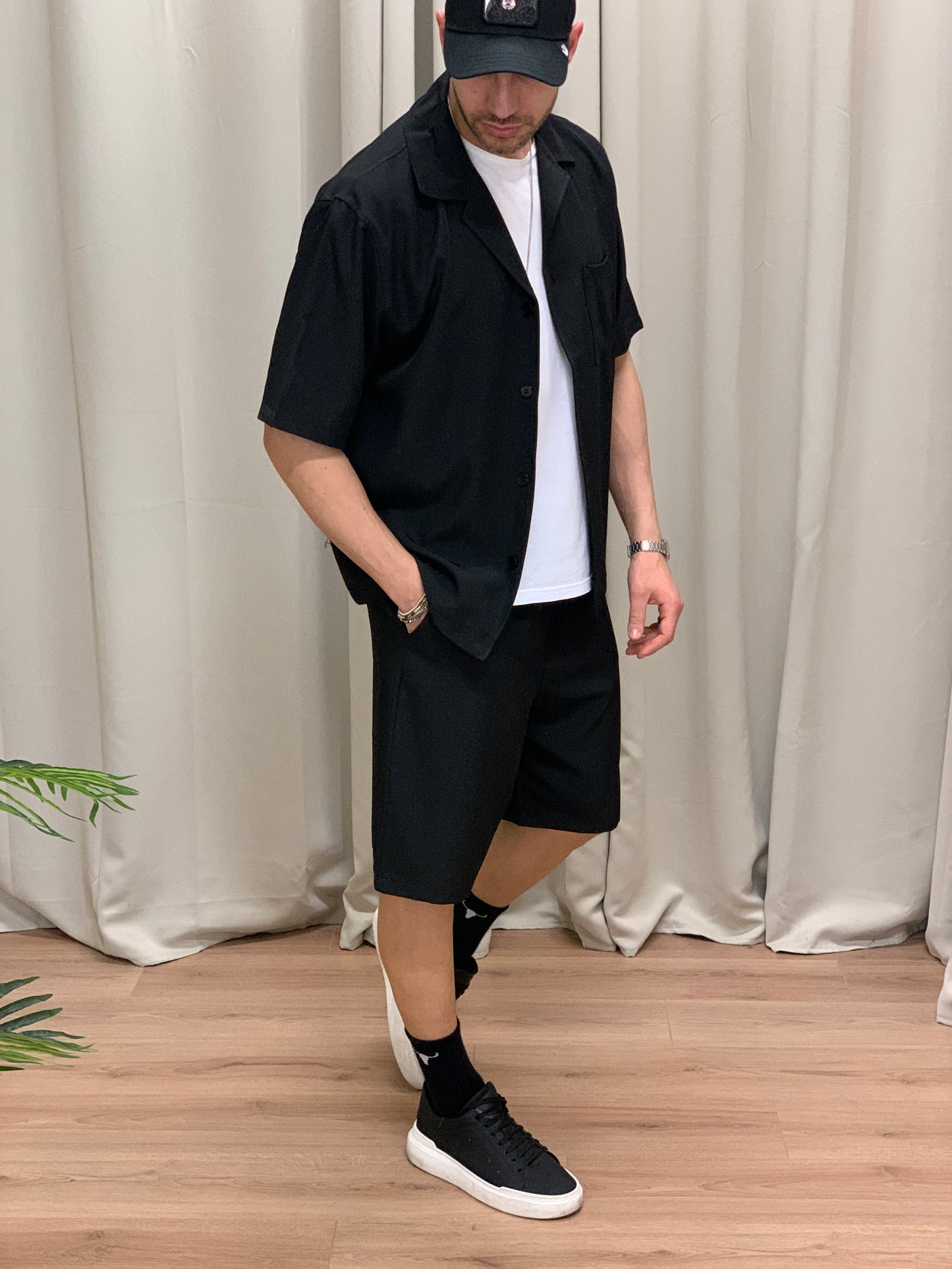 Completo Mirros 56 Bermuda + Camicia col. Nero