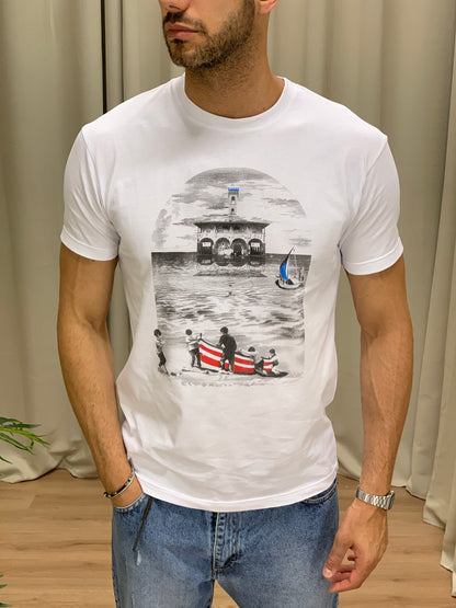 T-shirt fantasia castello di Svak col. Bianco