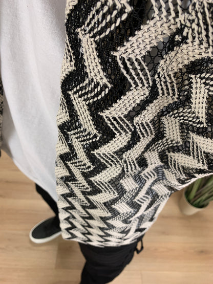 Camicia Crochet Diagonale a Manica Corta col. Nero