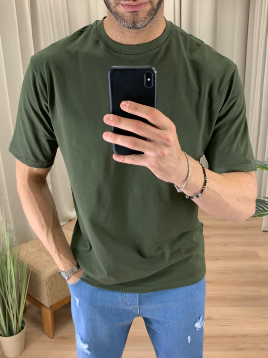 T-shirt Basic Now Oversize in cotone col. Verde Militare