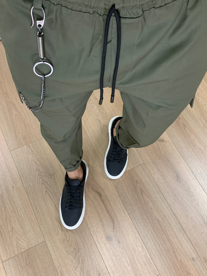 Pantalone Kor con Tasconi Laterali e Catena col. Verde Militare