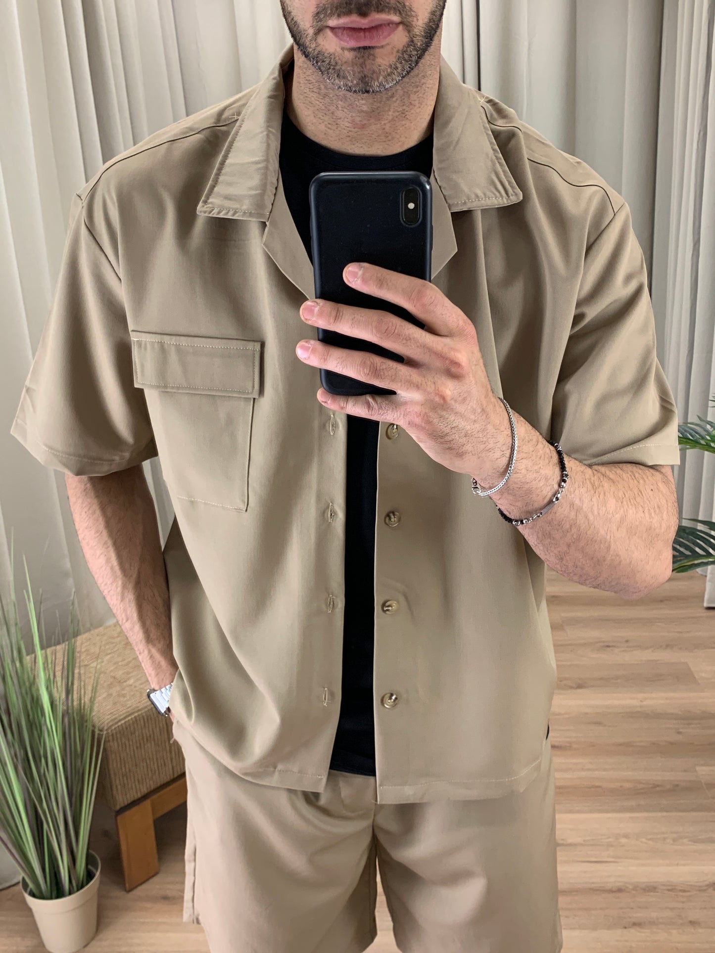 Completo Freedum Bermuda Cargo + Camicia col. Beige