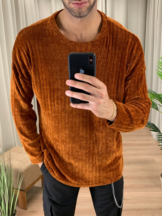 Maglia Marius Effetto Ciniglia a Costine col. Arancio