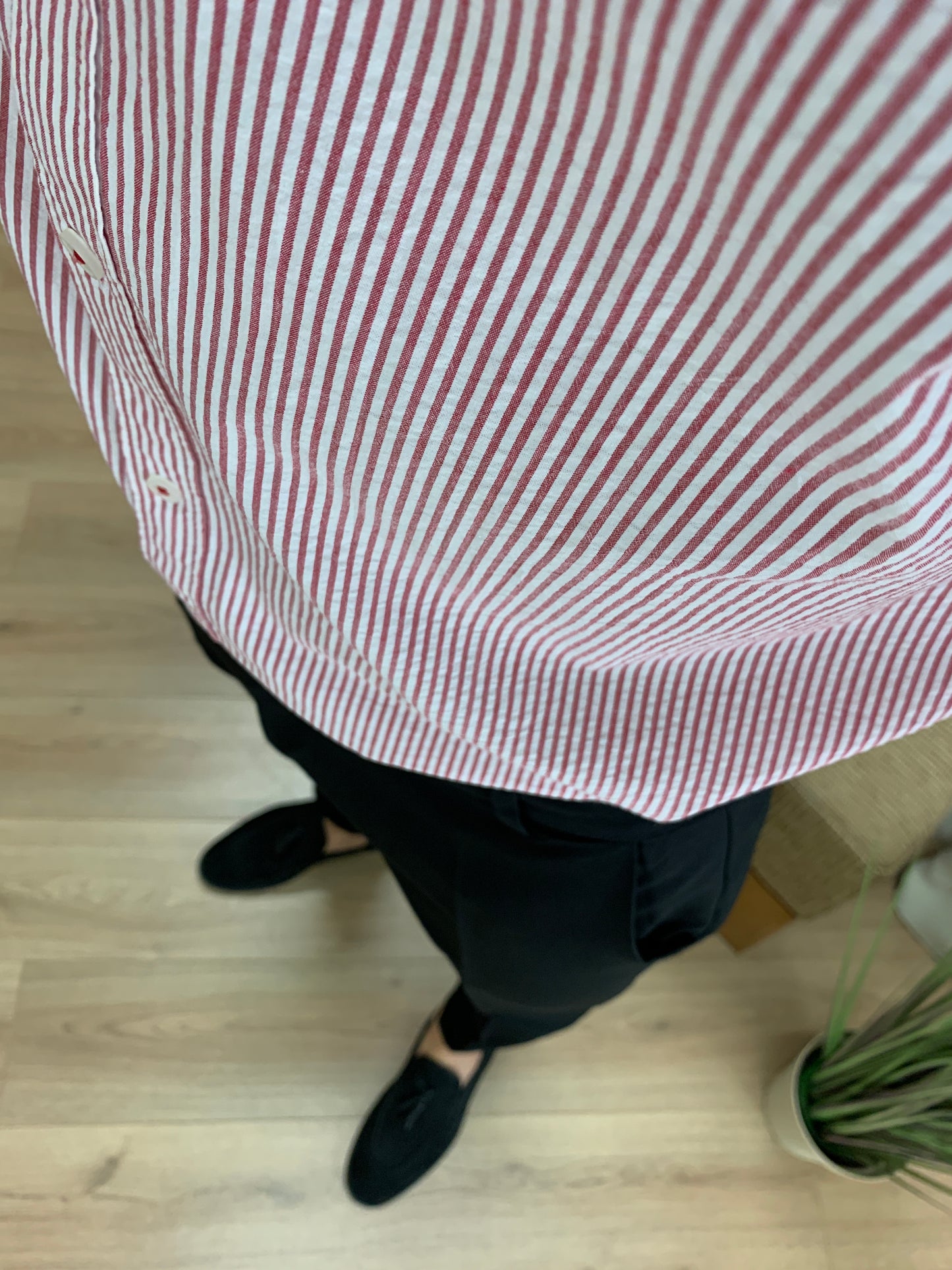 Camicia Red Stripes in Cotone con Fantasia col. Bianco