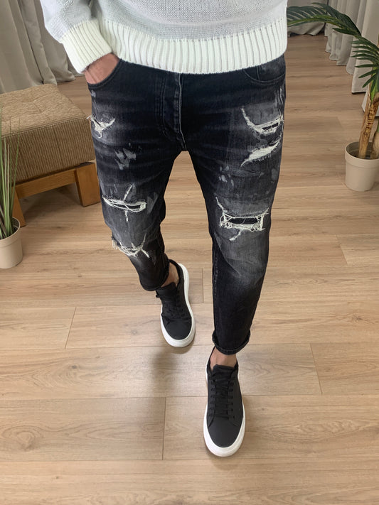 Jeans Adrex con rotture Regular Fit col. Nero