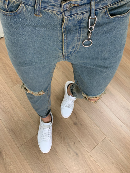 Jeans Lagos Sabbiato con Rotture col. Denim