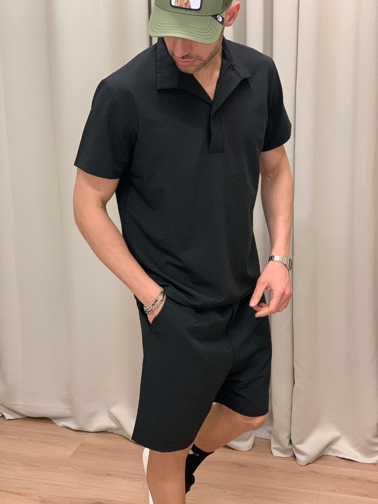 Completo 1402 Bermuda + Camicia col. Nero