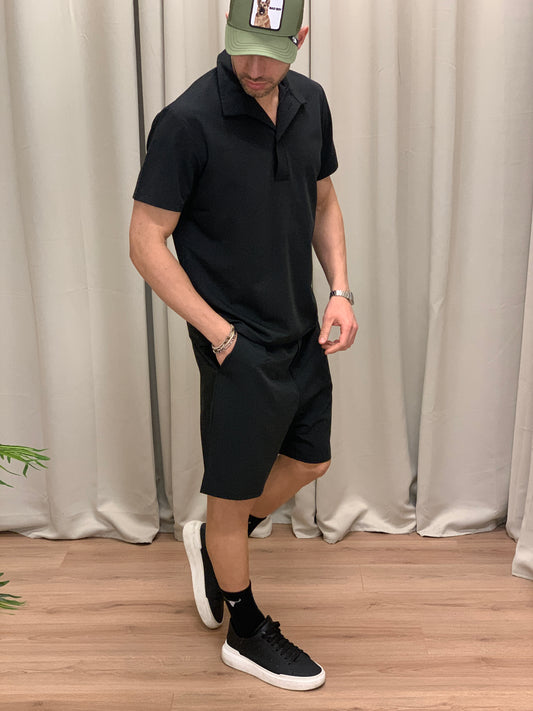 Completo 1402 Bermuda + Camicia col. Nero