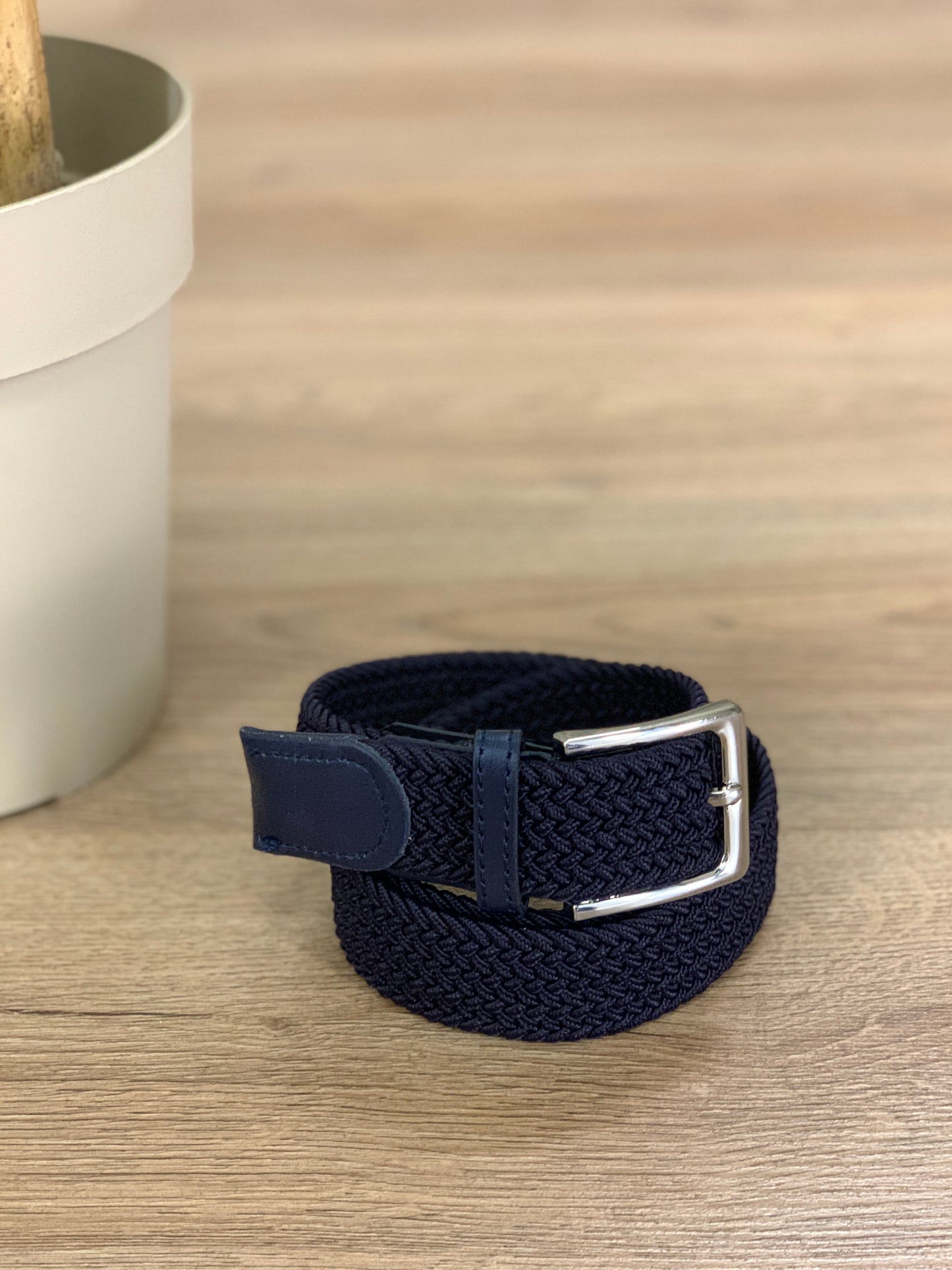Cintura Total Blue in tessuto intrecciato elasticizzato col. Blu