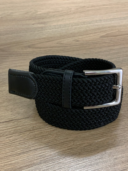 Cintura Total Black in tessuto intrecciato elasticizzato col. Nero