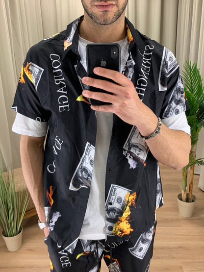 Completo Fire Cash Bermuda + Camicia col. Nero