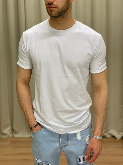 T-shirt Basic in Cotone col. Bianco