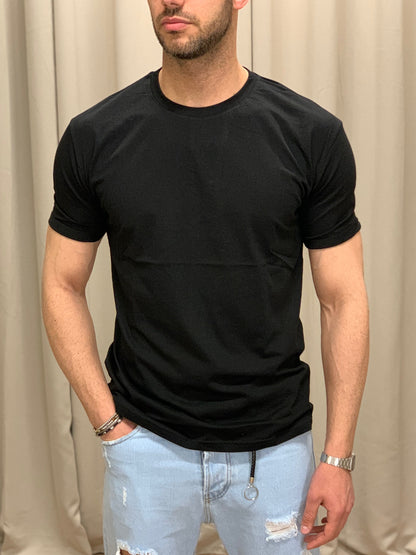 T-shirt Basic in Cotone col. Nero