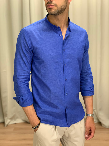 Camicia Malibù in Lino col. Blu Royal