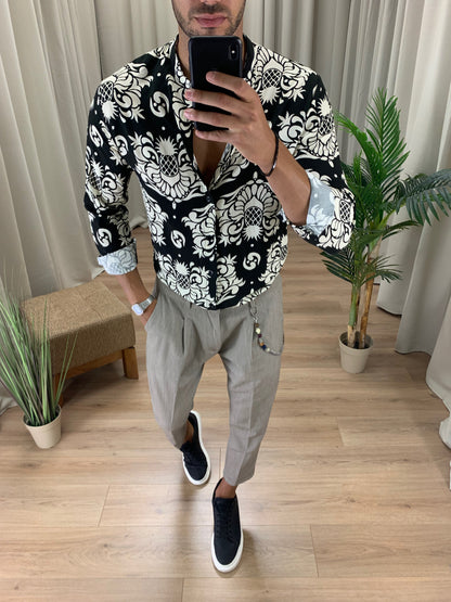 Pantalone Stoccolma ad un bottone col. Tortora