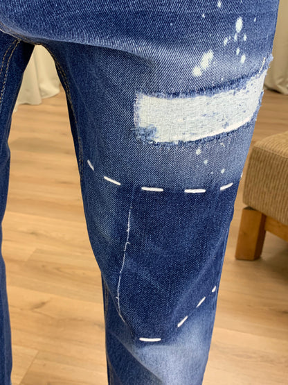 Jeans Magnum con cucitura al ginocchio col. Denim