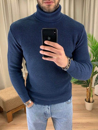 Maglioncino Aspen a collo alto col. Blu