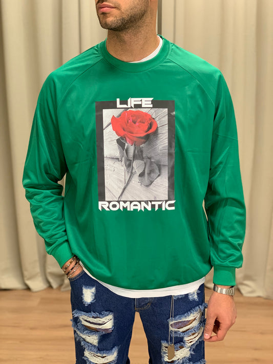 Felpa Fluo Life Roses col. Verde