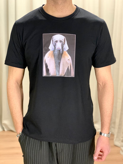 T-shirt Gangster in Cotone col. Nero